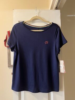 OP Navy Tee with Coral Accent NWT